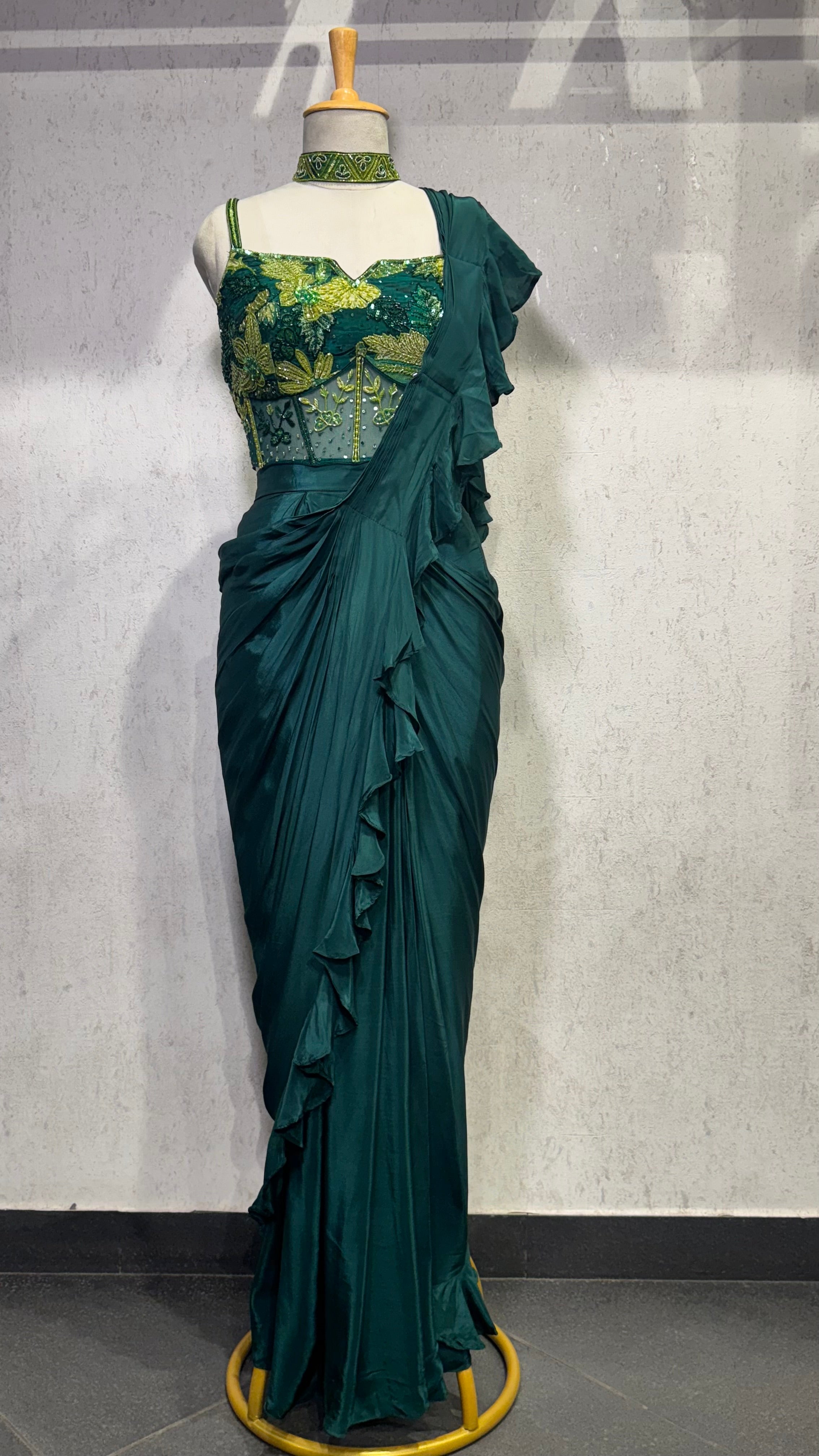 Pre-draped Corset Saree