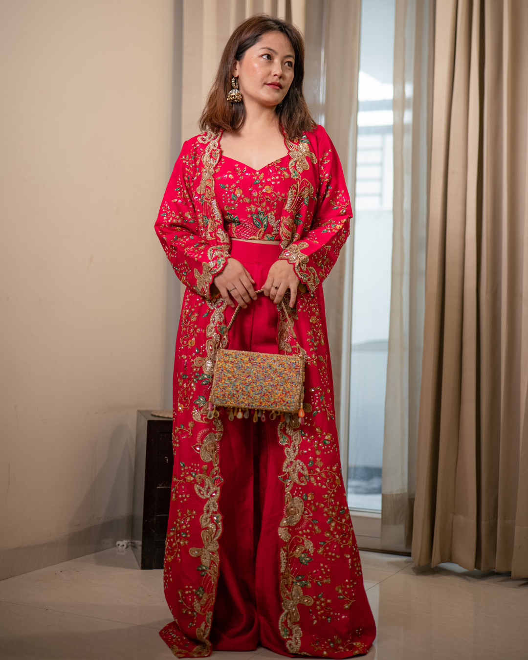 Pure Silk 3-Piece Indo-Western Dress