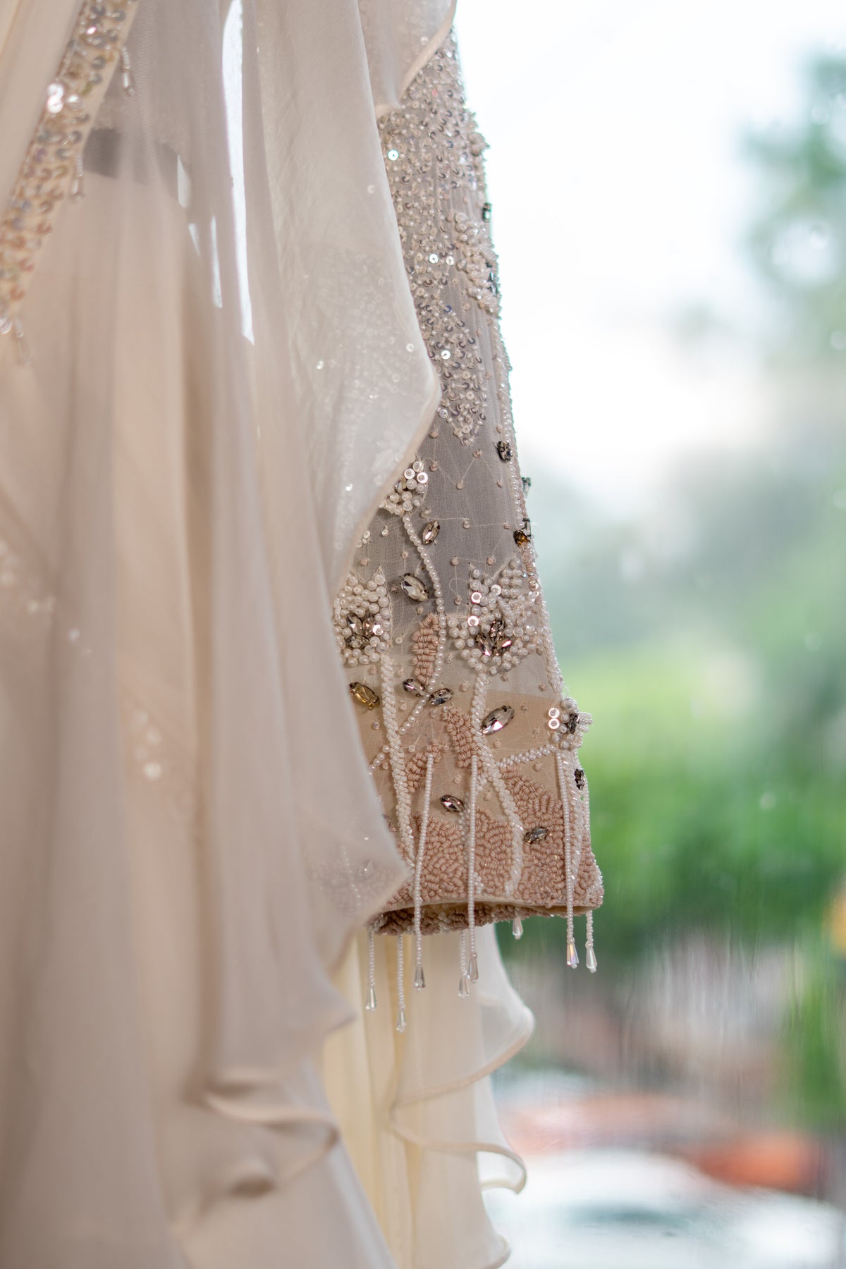 Organza Skirt with Handworked Drape & Designer Corset Blouse