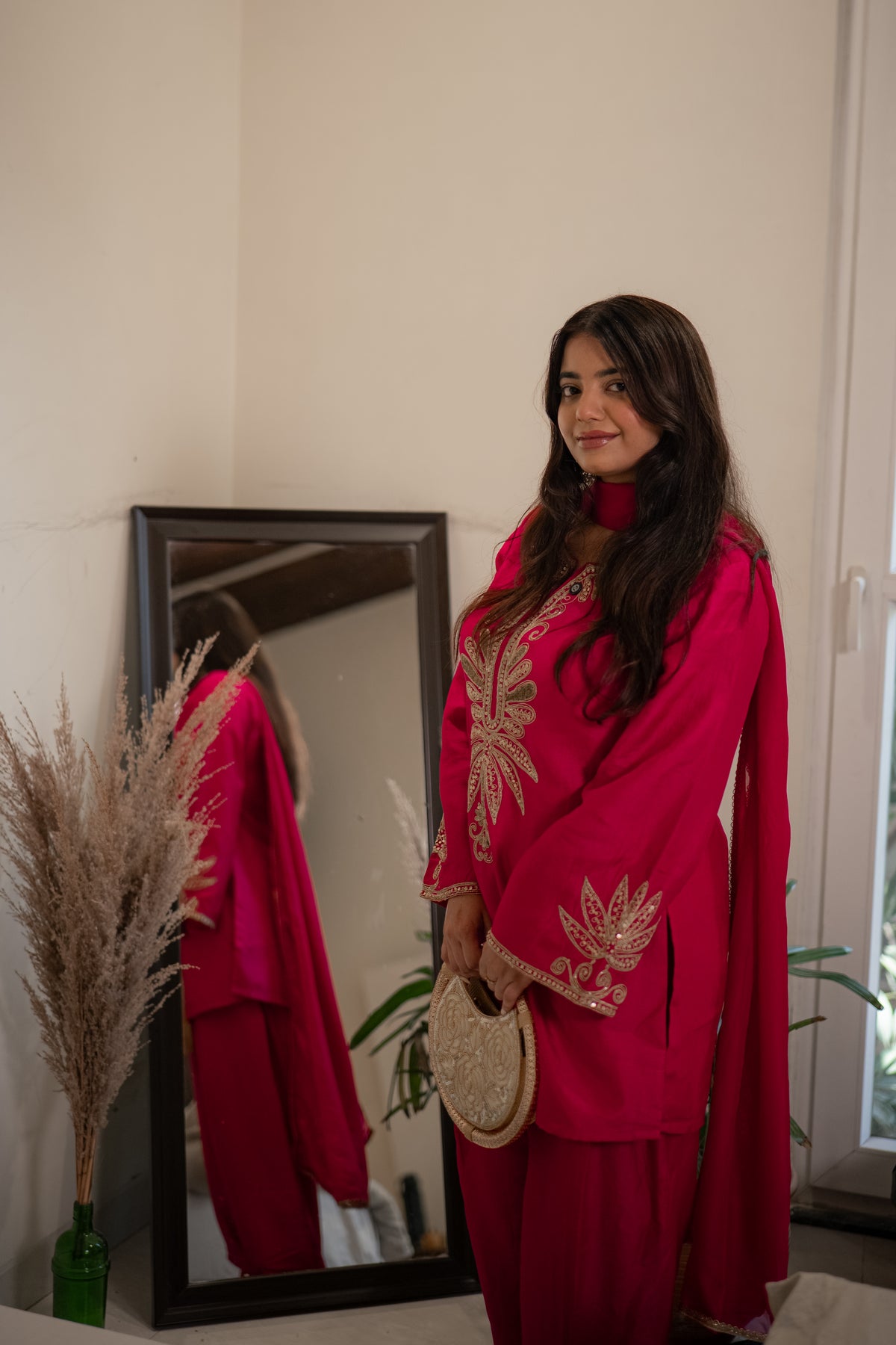 Pure Silk Farshi Salwar Suit with Dori & Handwork