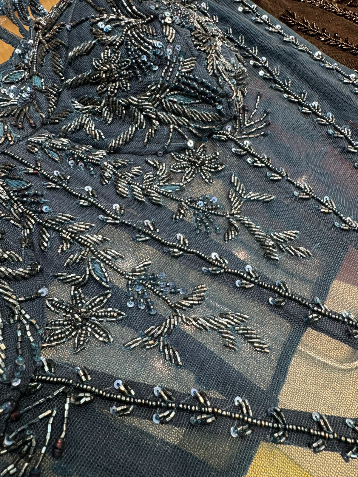 Imported fabric ready to wear saree with corset blouse with beautiful handwork