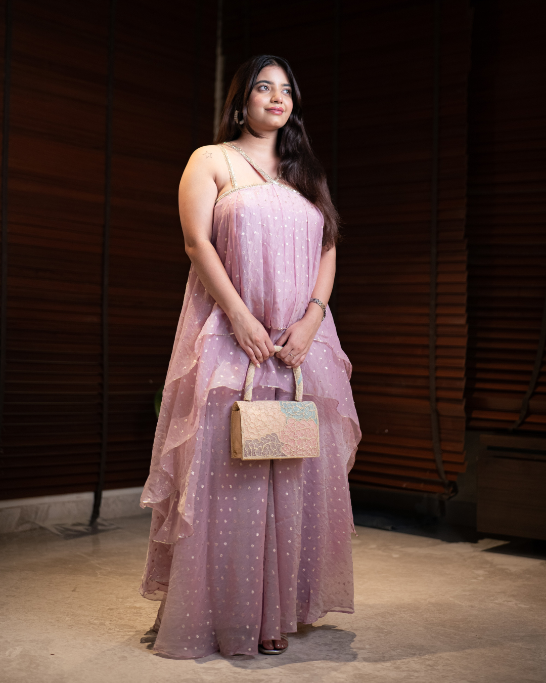 Banarasi Tissue Indo-Western Designer Dress