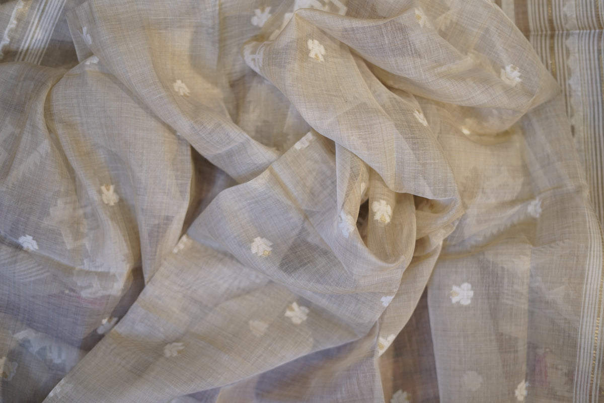 Pichwai-Inspired Pure Jamdani Suit with Woven Dupatta