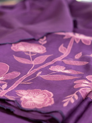 Mul Suit with Scalloped Threadwork & Applique Detailing