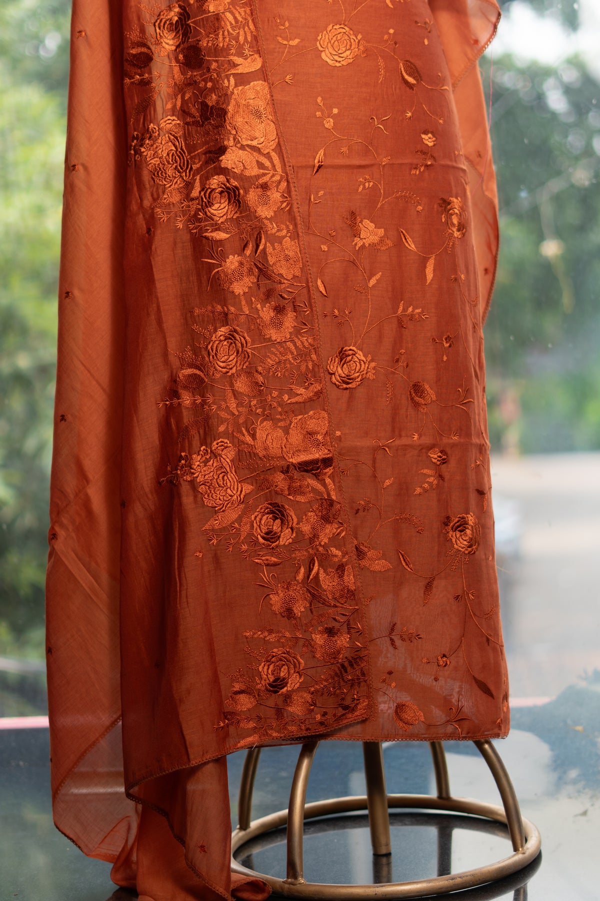 Pure Mul Suit with Intricate Threadwork