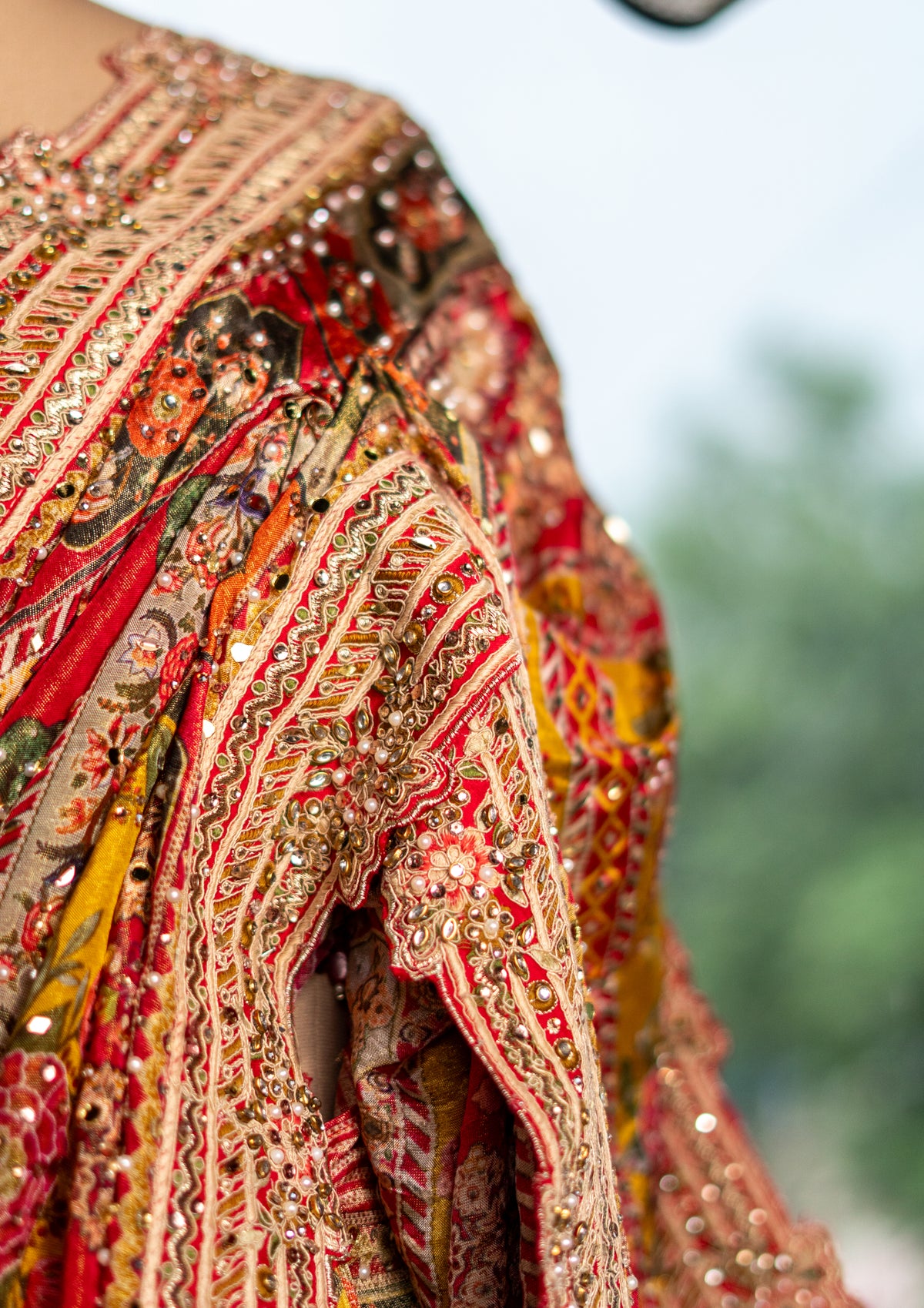 Printed Tissue Saree with Handwork Highlights