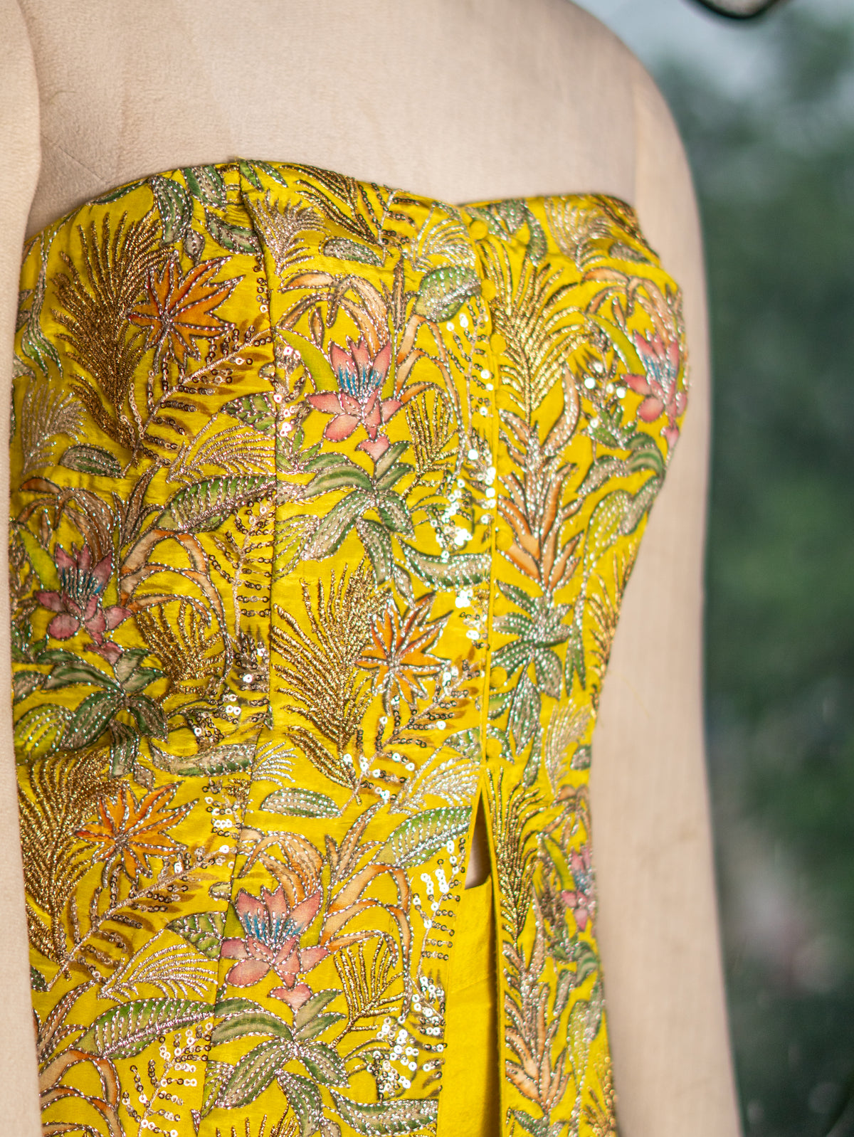 Indo-Western Kali Dress with Net Stole