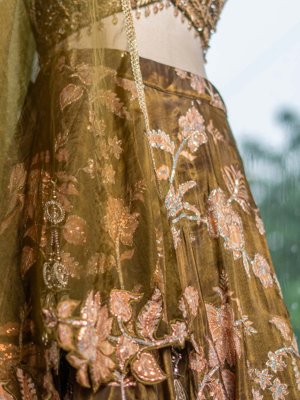 Banarasi Tissue Lehenga with Handwork Blouse