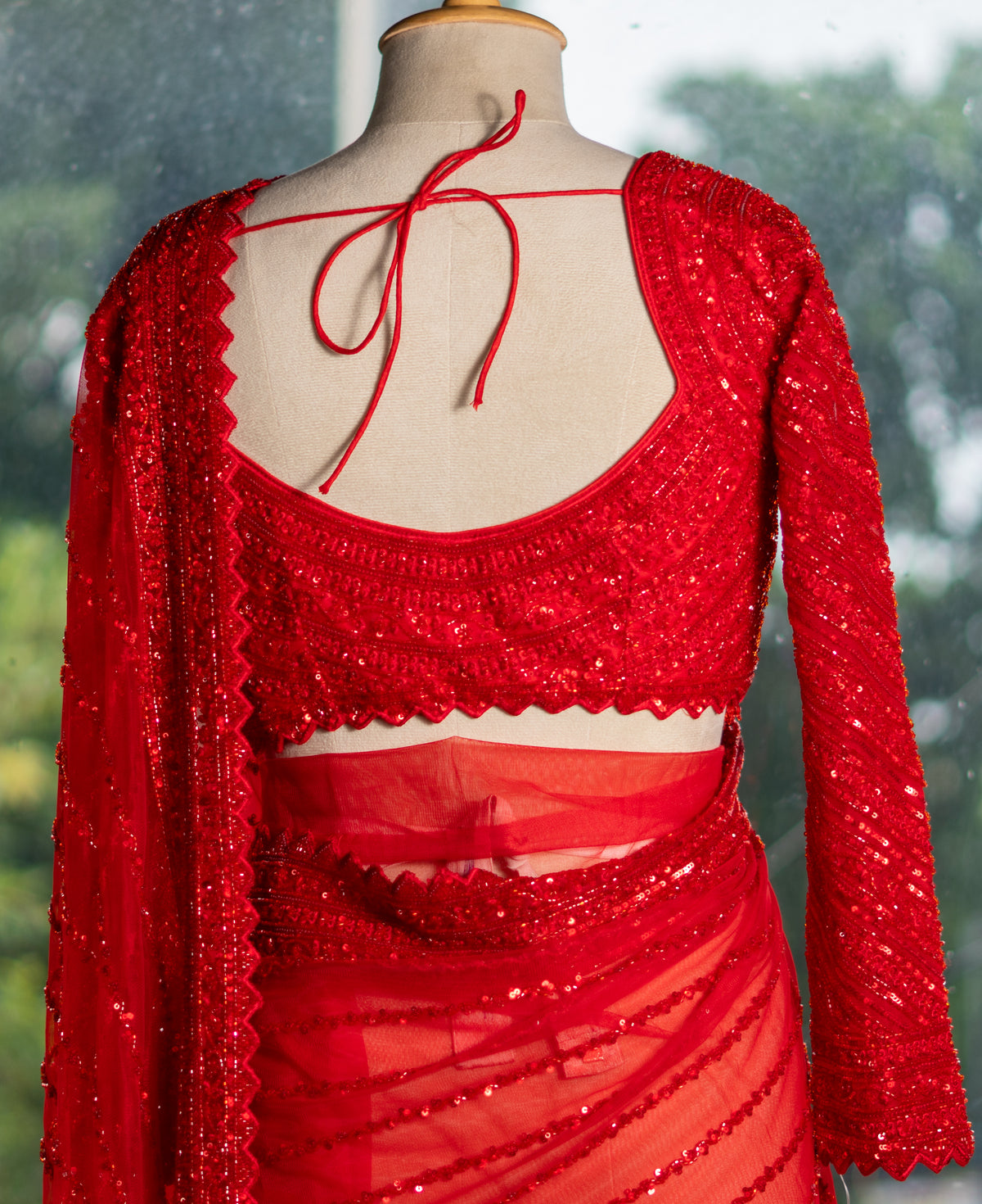 Net Saree with Kadana, Sequin & Threadwork