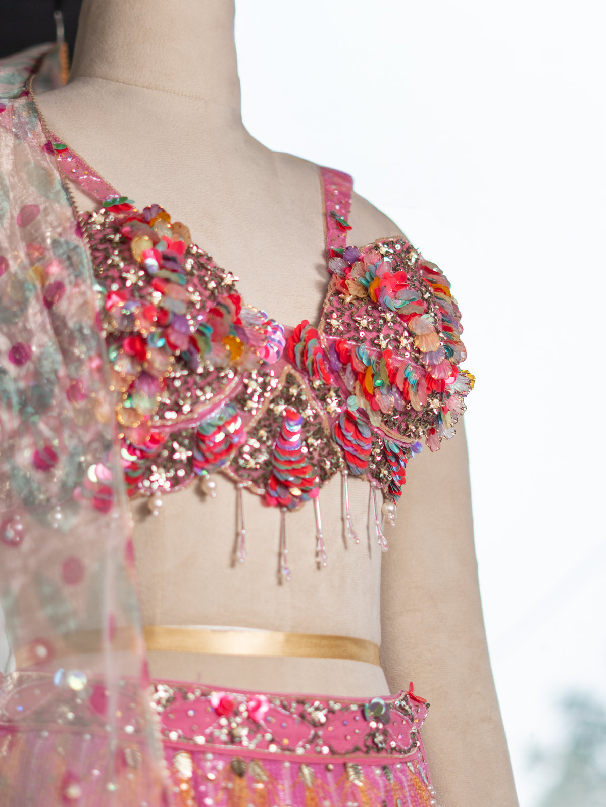 Sequence Multi-Print Lehenga with Designer Handwork
