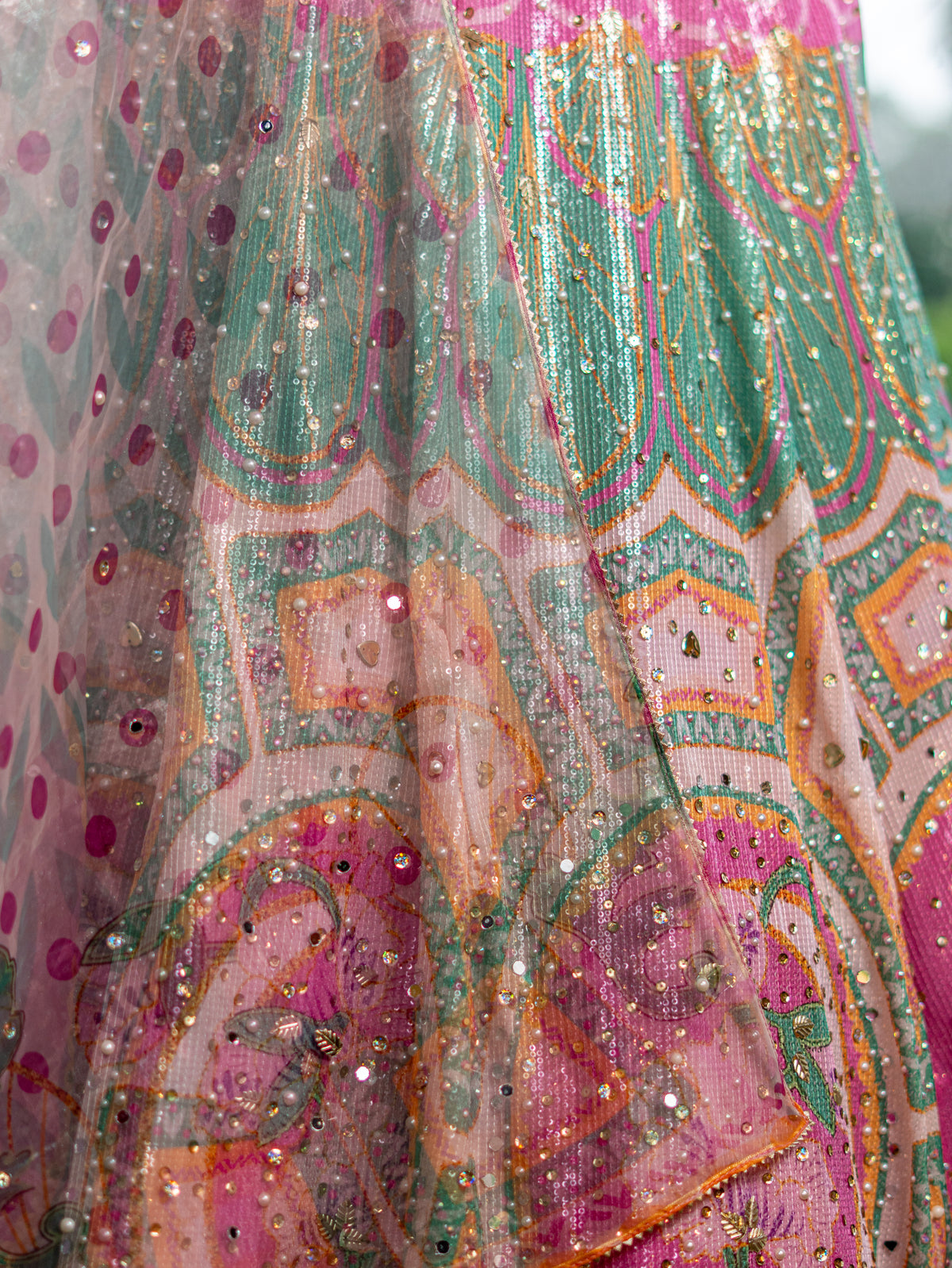 Sequence Multi-Print Lehenga with Designer Handwork