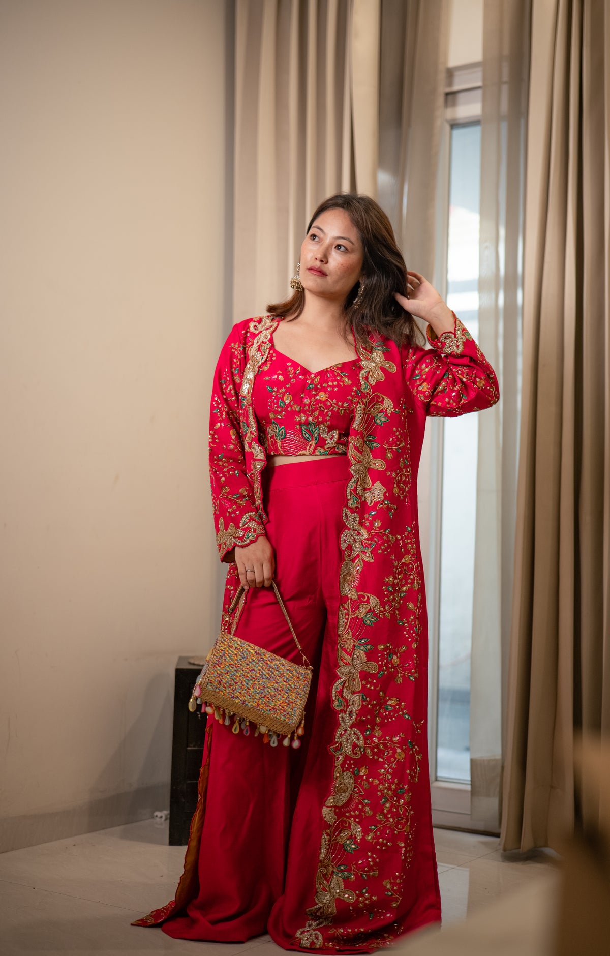 Pure Silk 3-Piece Indo-Western Dress