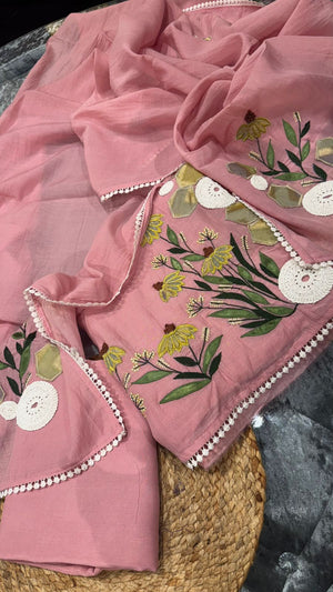 Pure Mulmul with scollaping work of gotta, lace and fabrics a beautiful combination of elegance with beauty