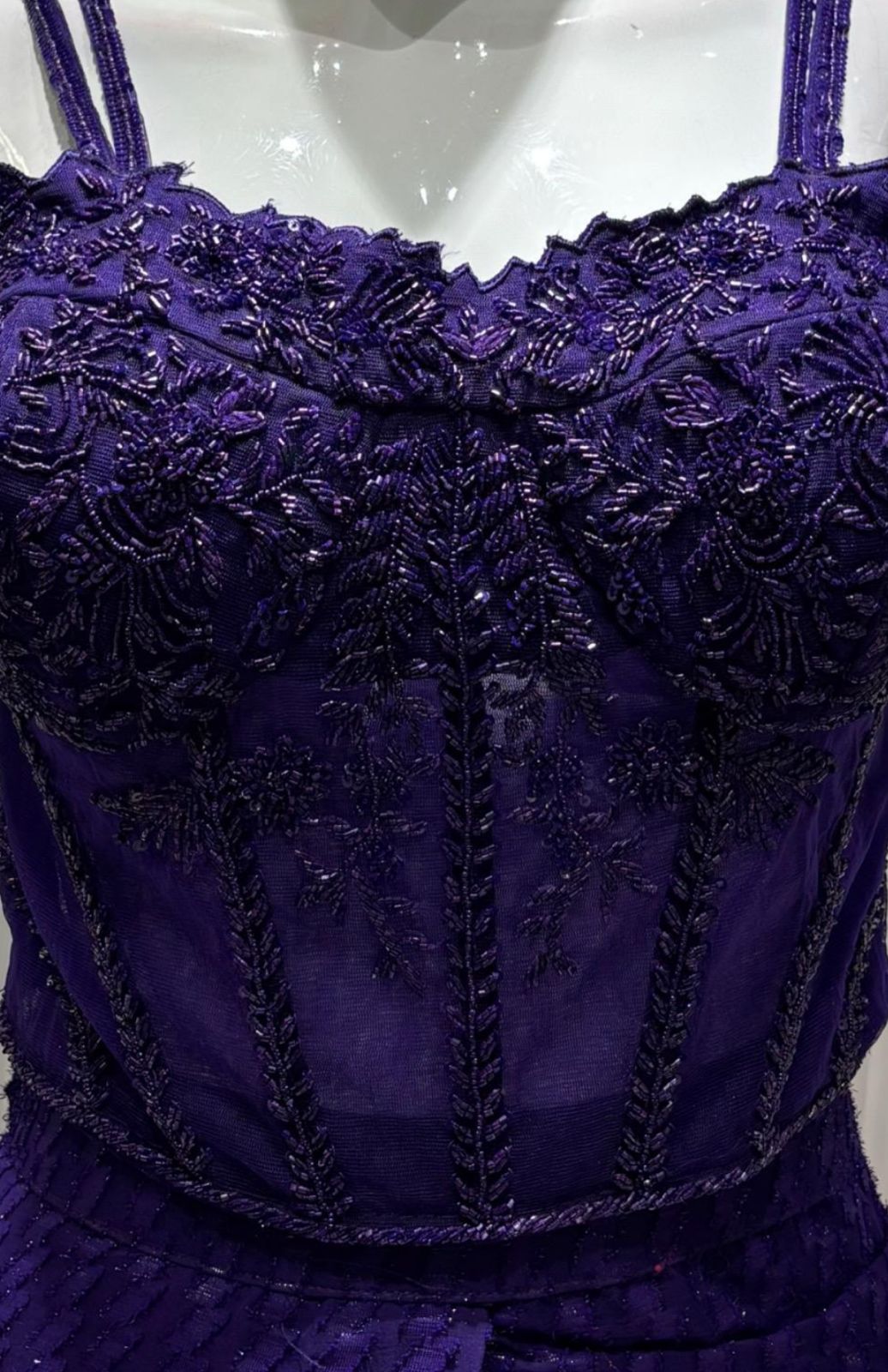 Imported fabric ready to wear saree with corset blouse with beautiful handwork